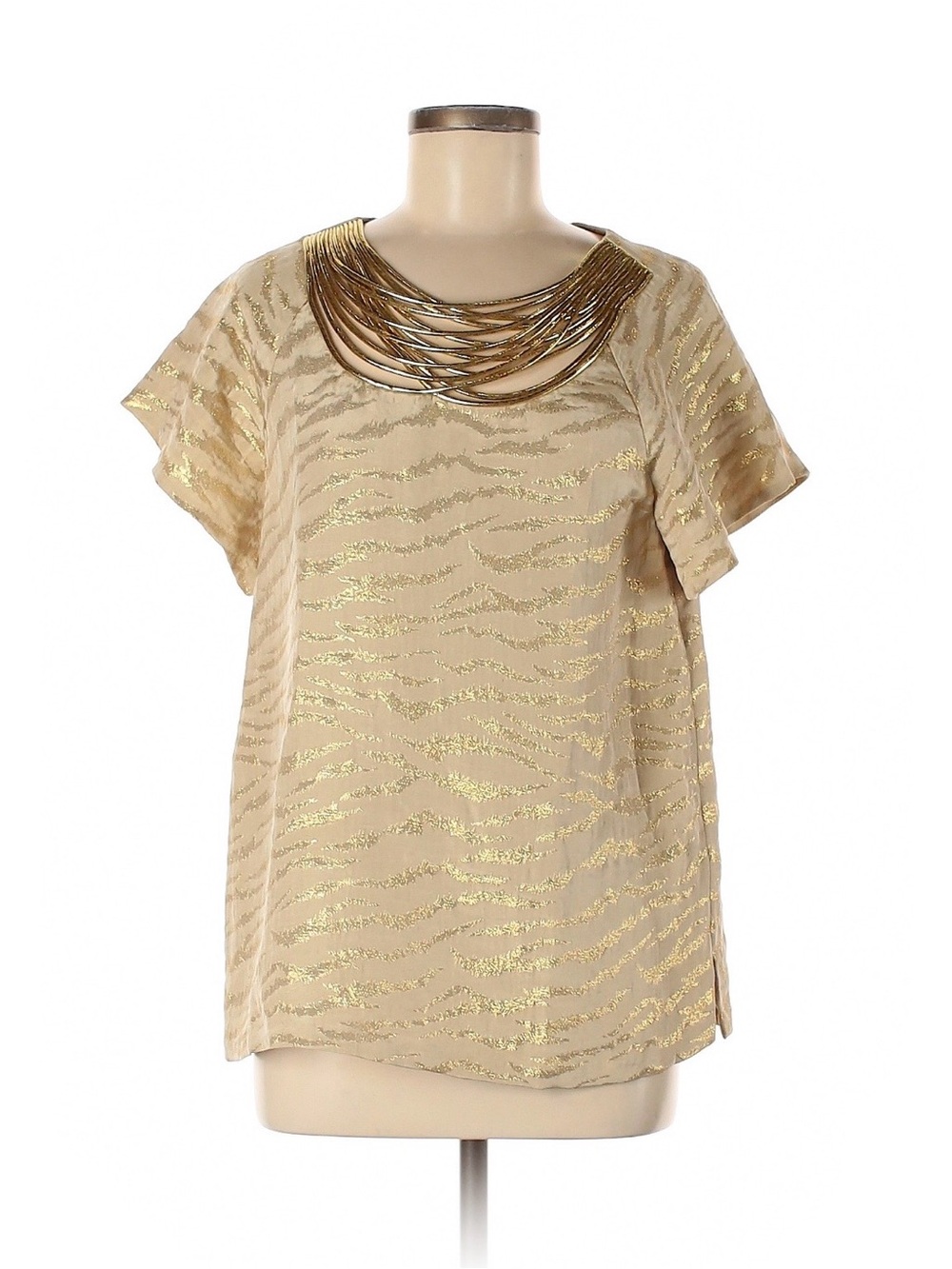 3.1 PHILLIP LIM Glamorous Silk Top with Embellished Collar (size 8)